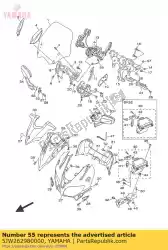 Aquí puede pedir placa, espejo 1 de Yamaha , con el número de pieza 5JW262980000: