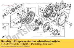 Ici, vous pouvez commander le cale b, pignon (1,35) auprès de Honda , avec le numéro de pièce 41451MT3610: