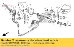 Here you can order the switch unit, winker from Honda, with part number 35200KWWA01:
