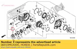 Aquí puede pedir juego de cojinetes, aguja de Honda , con el número de pieza 06910MCA000: