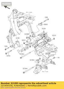 kawasaki 321900558 bracket-engine,fr,lh er650ecf - Bottom side