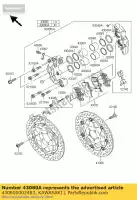 430800002483, Kawasaki, caliper-sub-assy, ??fr, r zr1000-a kawasaki z 1000 2003 2004 2005 2006, Novo