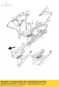 Suzuki 6868502H30DZH nastro, lato cappuccio, - Il fondo