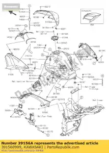 kawasaki 391560999 almohadilla, 5x20x3 zr800ads - Lado inferior