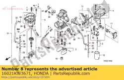 afkolfset, membraan van Honda, met onderdeel nummer 16021KW3671, bestel je hier online: