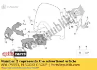 AP8179553, Piaggio Group, Guardamanos derecho. gris aprilia  scarabeo 125 150 200 250 1999 2000 2001 2002 2003 2004 2005 2006, Nuevo