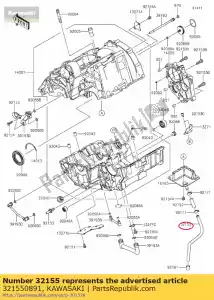 Kawasaki 321550891 tuyau, reniflard - La partie au fond