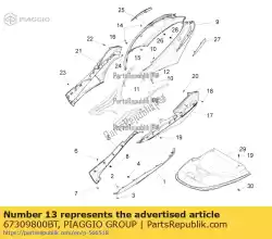 Tutaj możesz zamówić prawy panel boczny od Piaggio Group , z numerem części 67309800BT: