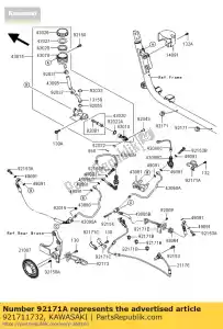 kawasaki 921711732 clamp,brake hose vn1700b9f - Bottom side