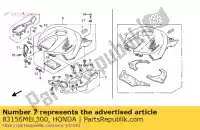 83156MEL300, Honda, tapete, abrigo superior honda cbr 1000 2004 2005 2006 2007, Novo