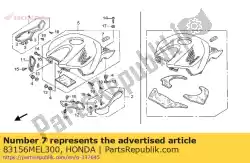 mat, bovenste beschutting van Honda, met onderdeel nummer 83156MEL300, bestel je hier online:
