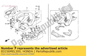 honda 83156MEL300 mat, bovenste beschutting - Onderkant