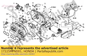 honda 17225MFND01 funnel, r. air cleaner - Bottom side