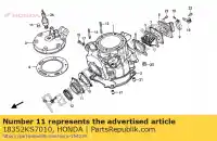 18352KS7010, Honda, giunto, tubo di scarico honda cr  r crm mk i ii cr250r 250 , Nuovo