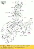 140920184, Kawasaki, cubierta, lado interior, rh kvf750gcf kawasaki  brute force kvf 750 2012 2013 2014 2015 2016 2017 2018 2019 2020 2021, Nuevo