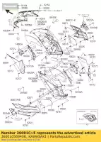 36001056940R, Kawasaki, lado de la cubierta, rh, g.b.green zx1400 kawasaki zzr 1400 2015, Nuevo