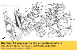 geen beschrijving beschikbaar op dit moment van Honda, met onderdeel nummer 19105MEG000, bestel je hier online: