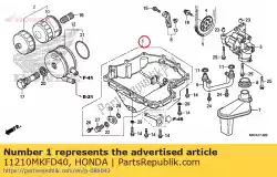 Ici, vous pouvez commander le carter d'huile comp auprès de Honda , avec le numéro de pièce 11210MKFD40: