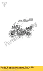 sticker lh van Triumph, met onderdeel nummer T2303377, bestel je hier online: