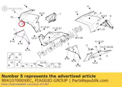 Aquí puede pedir rh lat. Fairing red de Piaggio Group , con el número de pieza 894107000XRC: