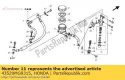 Aqui você pode pedir o conjunto de pistão, cilindro mestre em Honda , com o número da peça 43520MG9315: