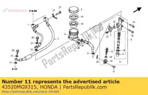 Honda 43520MG9315 conjunto de pistão, cilindro mestre - Lado inferior