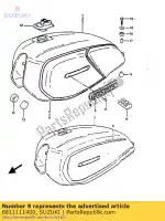 6811111400, Suzuki, emblème, réservoir de carburant suzuki gs 850 1100 1985 1986, Nouveau