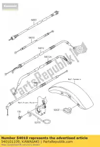 kawasaki 540101109 cabo, trava de assento zr1100-c1 - Lado inferior