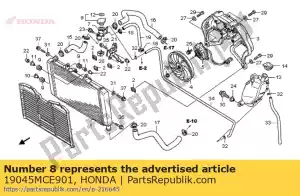 honda 19045MCE901 cap comp., radiador - Lado inferior