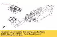 06113GEV760, Honda, kit de folha de vedação a (peças componentes) honda nps 50 2005 2006 2007 2008 2009 2010 2011 2012, Novo