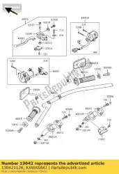 gewicht, handvat bn125-a1 van Kawasaki, met onderdeel nummer 130421126, bestel je hier online:
