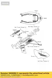 Ici, vous pouvez commander le modèle, aile fr, rr, rh ksf450 auprès de Kawasaki , avec le numéro de pièce 560691201: