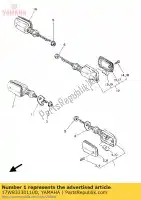 17W833301100, Yamaha, clignotant arrière ensemble 1 yamaha it 200 1986, Nouveau