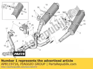 Piaggio Group AP8119716 silenciador rh - Lado inferior