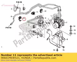 Aquí puede pedir abrazadera, tubo de freno (7. 0x2) de Honda , con el número de pieza 90661MEW921:
