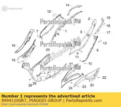 Qui puoi ordinare sezione sottotesta destra da Piaggio Group , con numero parte 94941200R7: