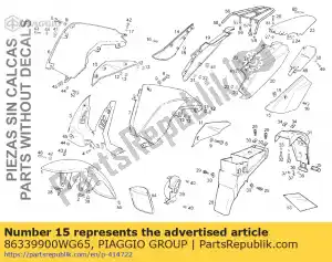 Piaggio Group 86339900WG65 lh cubierta - Lado inferior