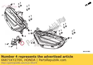 honda 66871KY2700 porca, capuz superior - Lado inferior