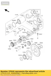 kawasaki 270101314 schakelaar, starter zx900-a9 - Onderkant