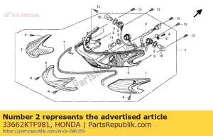 Honda 33662KTF981 objectif assy., l. rr. clignotant - La partie au fond