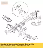 46030007500C, KTM, pistone cpl. 45mm 'c / d ktm sx xc 60 65 1998 1999 2000 2001 2002 2003 2004 2005 2006 2007 2008, Nuovo