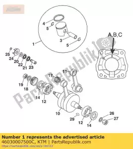 ktm 46030007500C pistão cpl. 45mm 'c / d - Lado inferior