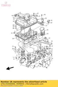 yamaha 1FK135500000 tapa, válvula - Lado inferior