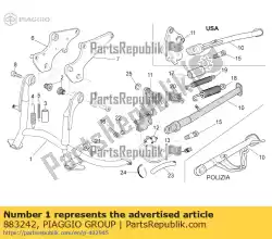 Here you can order the central stand from Piaggio Group, with part number 883242: