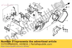 Aqui você pode pedir o suporte, luz traseira em Honda , com o número da peça 33705MBA000: