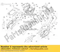 2B003884, Piaggio Group, linker uitlaat demper aprilia zd4kh000 zd4kh001 zd4khu00 zd4khu01 900 2017 2018 2019 2020 2021 2022, Nieuw