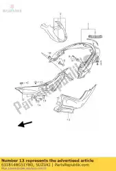 kap, achterspatbord van Suzuki, met onderdeel nummer 6318148G51YBD, bestel je hier online: