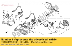 Honda 33409MW0000, Assiette, réglage clignotant, OEM: Honda 33409MW0000
