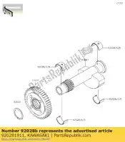 920281911, Kawasaki, boccola, bilanciatore shaf ej650-a1 kawasaki  w 650 800 1000 1999 2001 2002 2003 2004 2005 2006 2011 2012 2013 2014 2016 2018 2019 2020 2021, Nuovo