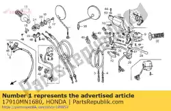 Aquí puede pedir cable comp. A, acelerador de Honda , con el número de pieza 17910MN1680: